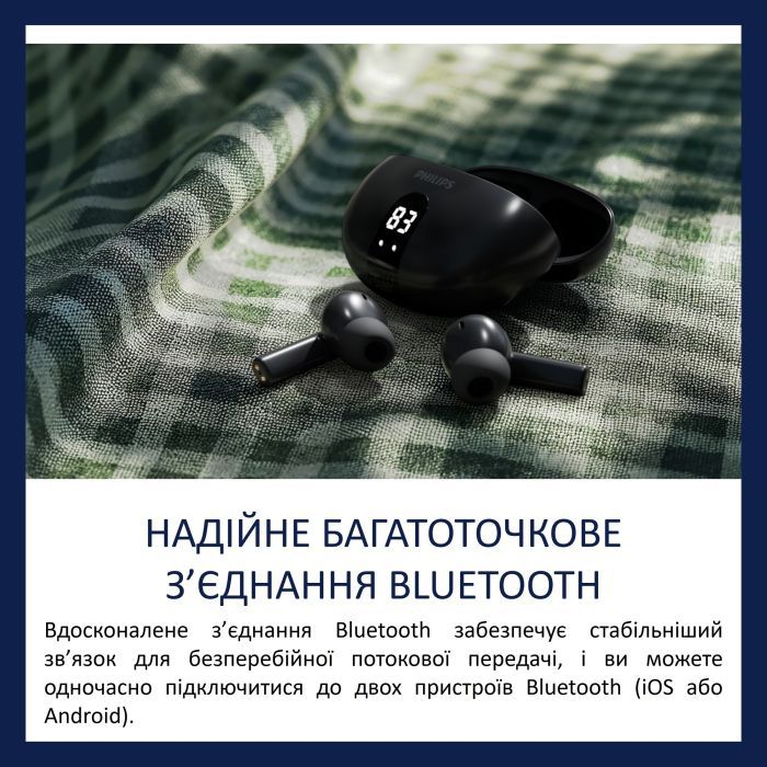 Навушники Philips TAT2520BK/00 Wireless Black (TAT2520BK/00) зображення 10