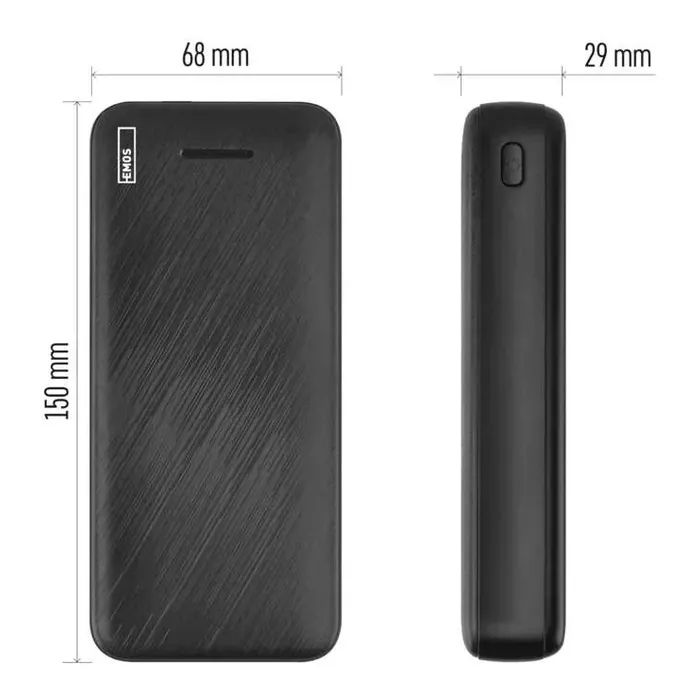 Батарея универсальная EMOS 20000mAh AlphaQ3, 22.5W, black (B0572B) изображение 8