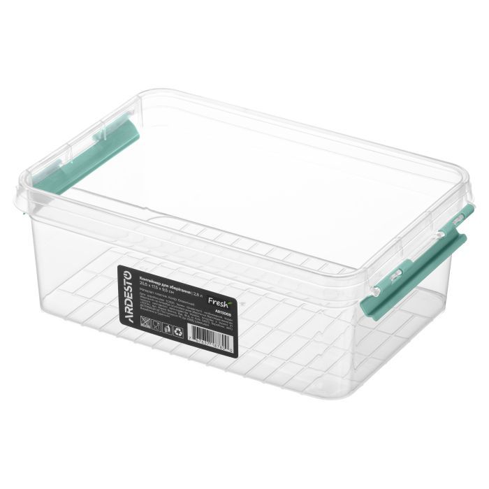 Харчовий контейнер Ardesto Fresh 0.52л, пластик, прямокутна, блакитний (AR1303B) зображення 4