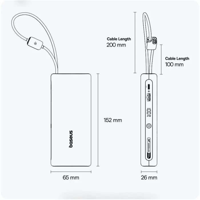 Батарея универсальная Baseus 25000mAh EnerFill FC41 145W, PD/3.1, QC/4.0, Black (E0028H01) изображение 8