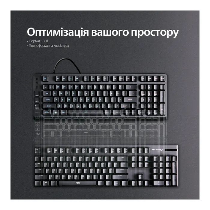 Клавіатура HyperX Eve 1800 USB UA Black (B7JE0AA) зображення 5