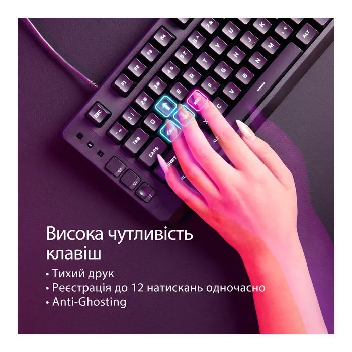Клавіатура HyperX Eve 1800 USB UA Black (B7JE0AA) зображення 6