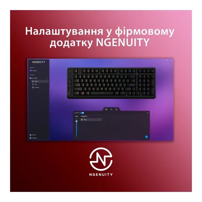 Клавіатура HyperX Eve 1800 USB UA Black (B7JE0AA) зображення 9