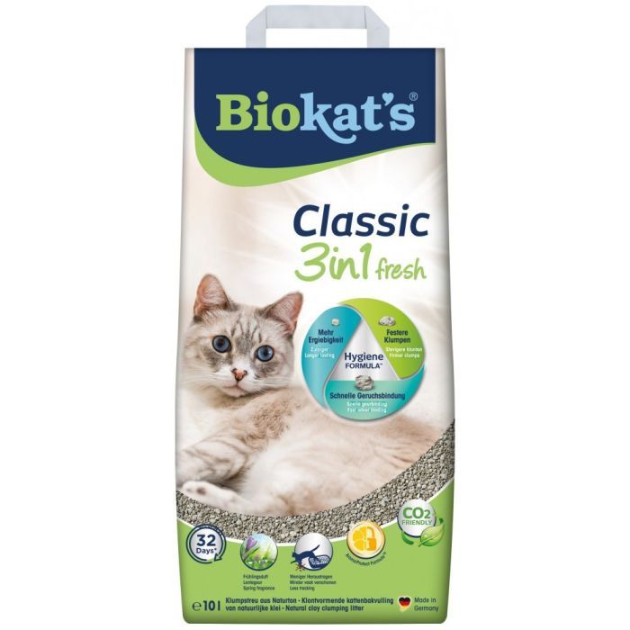 Наполнитель для туалета Biokat's Fresh 3in1 бентонитовый (0.1 – 5 мм) 10 л (4002064614212)