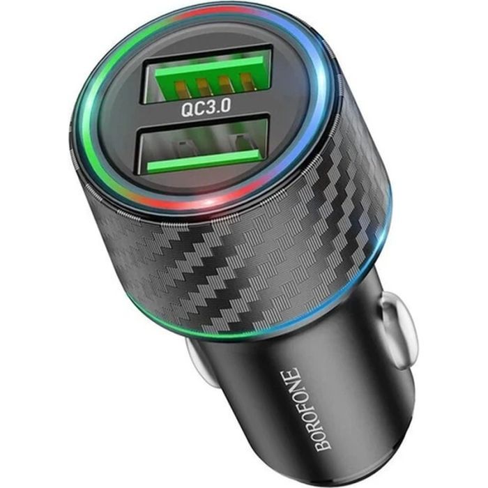 Зарядний пристрій BOROFONE 2xUSB QC3.0 36W car adapter black (6941991101205) зображення 2