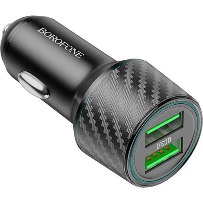 Зарядний пристрій BOROFONE 2xUSB QC3.0 36W car adapter black (6941991101205) зображення 3