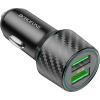 Зарядний пристрій BOROFONE 2xUSB QC3.0 36W car adapter black (6941991101205) зображення 3