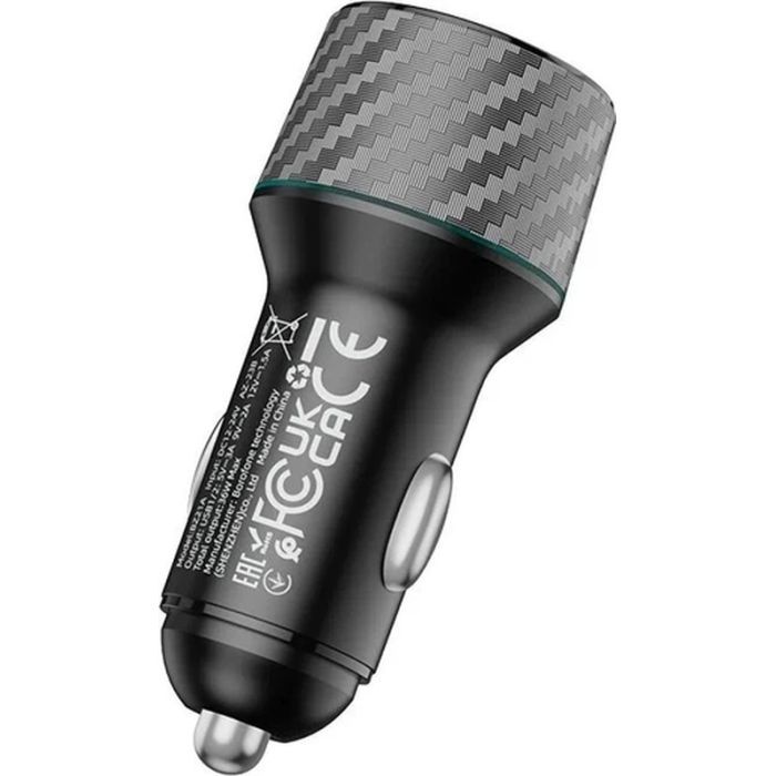 Зарядний пристрій BOROFONE 2xUSB QC3.0 36W car adapter black (6941991101205) зображення 4