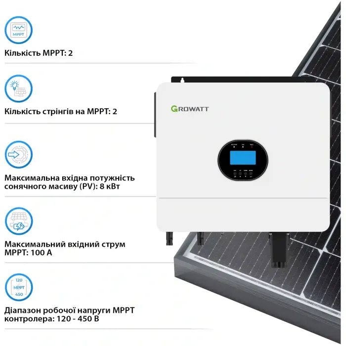 Солнечный инвертор Growatt SPF 6000 ES PLUS 6000W 48V (SPF 6000 ES PLUS) изображение 4