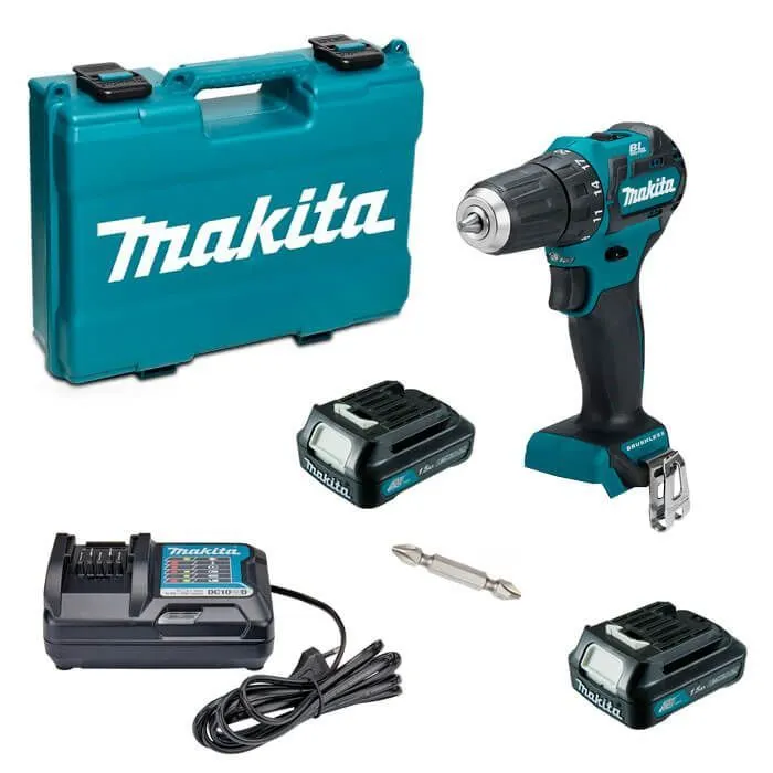 Шуруповерт Makita DF332DWYE, 10.8V, АКБ 2x1.5Ah, 21·35Нм, 0-450·0-1500об/хв, ЗП, кейс, 0.86кг (DF332DWYE)
