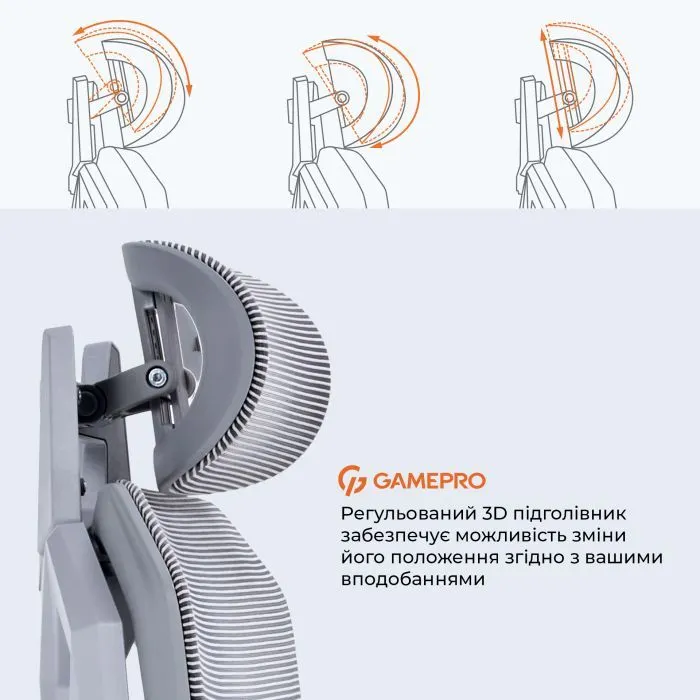 Крісло ігрове GamePro EDGE GC820MG Grey (GC820MG) зображення 14
