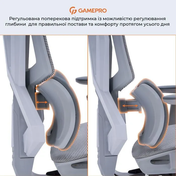 Крісло ігрове GamePro EDGE GC820MG Grey (GC820MG) зображення 15