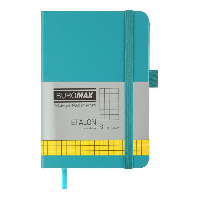 Книга записна Buromax ETALON 95 х 140 мм, 96 аркушів, клітинка, срібний (BM.296160-24)