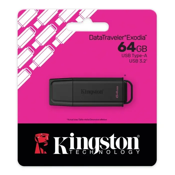 USB флеш накопитель Kingston 64GB DataTraveler Exodia USB 3.2 Gen1 Black (DTXG2/64GB) изображение 4