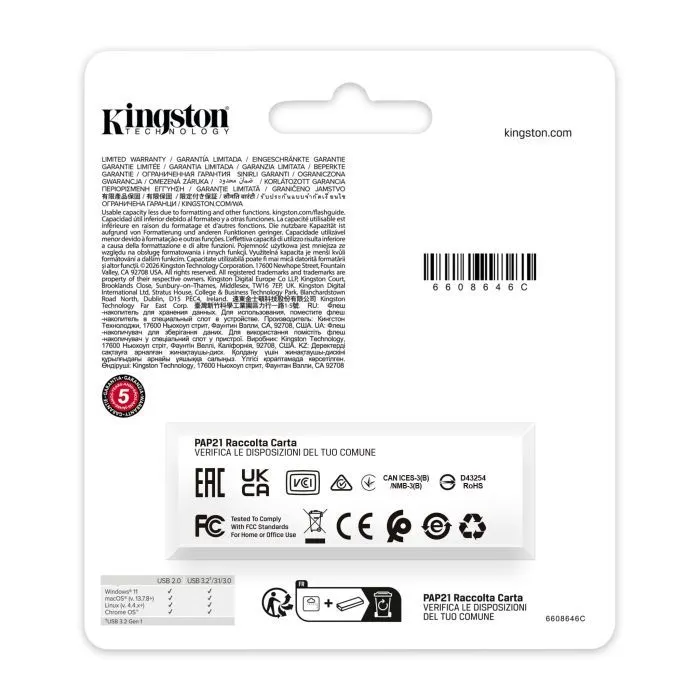 USB флеш накопитель Kingston 64GB DataTraveler Exodia USB 3.2 Gen1 Black (DTXG2/64GB) изображение 5