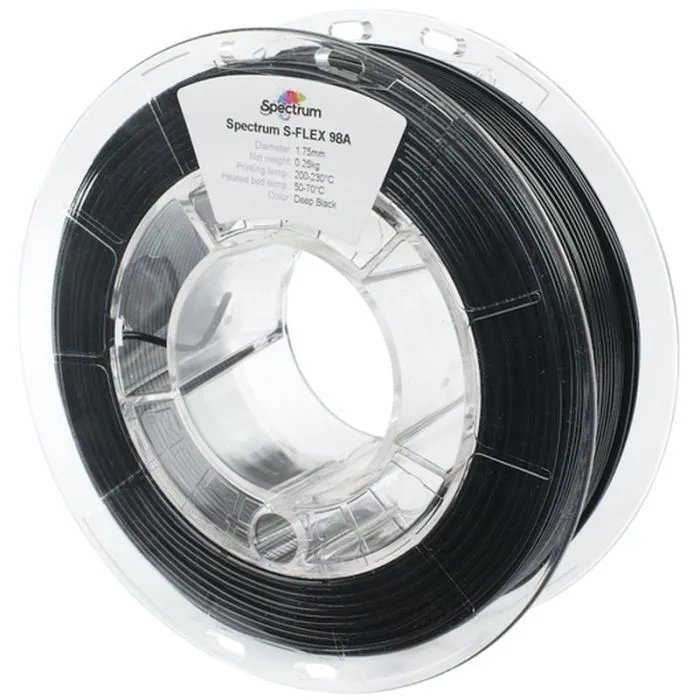 Пластик для 3D-принтера Spectrum S-Flex 98A 1.75mm 0.25kg BLACK, DEEP (80523)