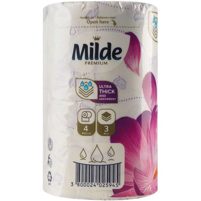 Туалетний папір Milde Relax Purple 3 шари 4 рулони (3800024025945) зображення 3