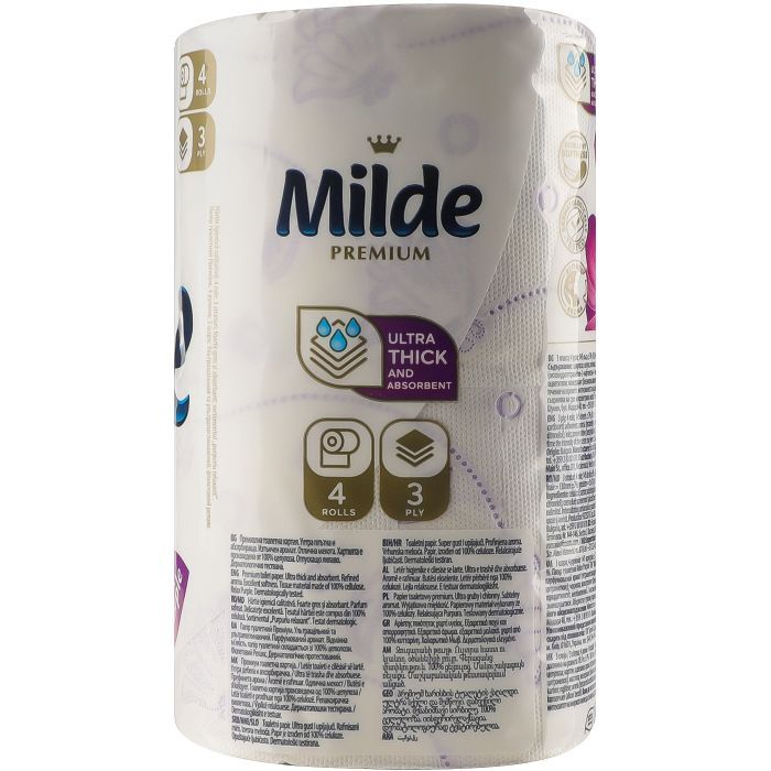 Туалетний папір Milde Relax Purple 3 шари 24+6 рулонів (3800024027512) зображення 4