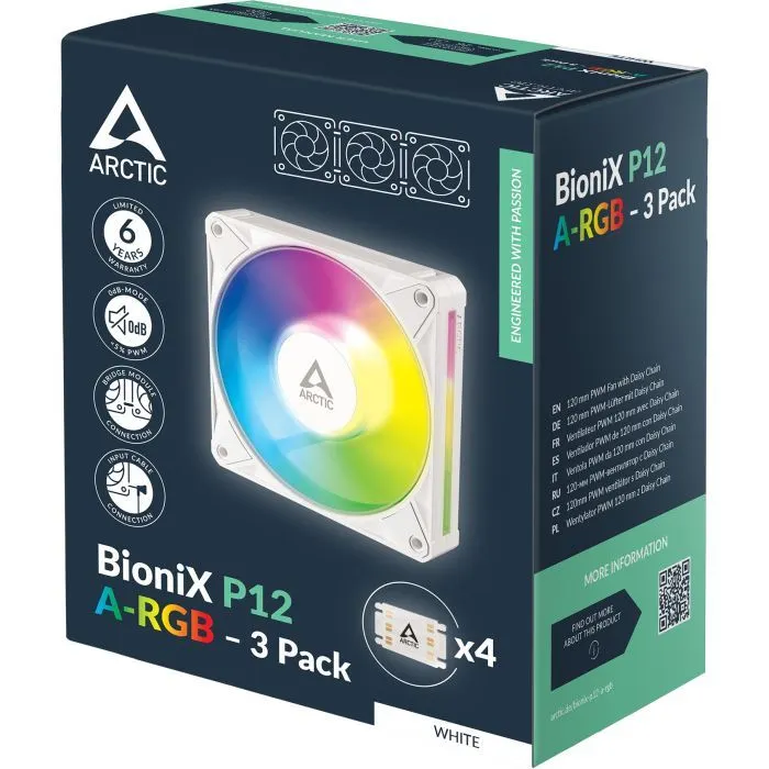 Кулер для корпуса Arctic BioniX P12 A-RGB 3-P (ACFAN00338A) изображение 10