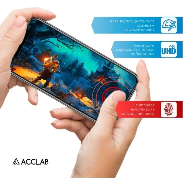 Скло захисне ACCLAB Full Glue Samsung A73 5G Black (1283126522505) зображення 6
