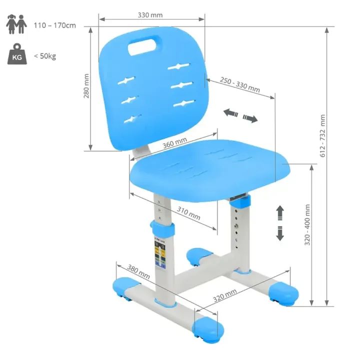 Школьный стул FunDesk сірий (SST2 Grey-s) изображение 4