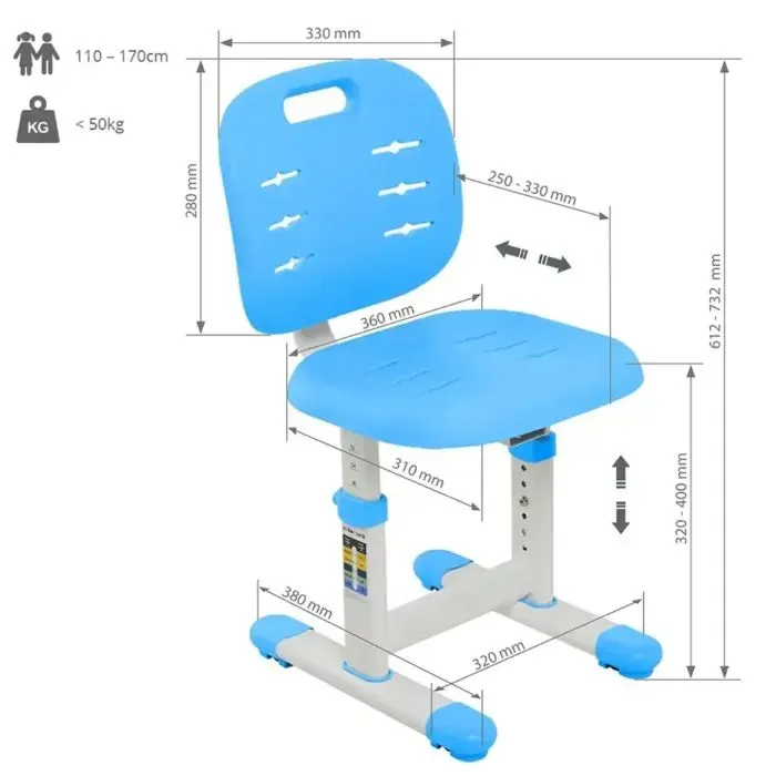 Школьный стул FunDesk синій (SST2 Blue-S) изображение 4