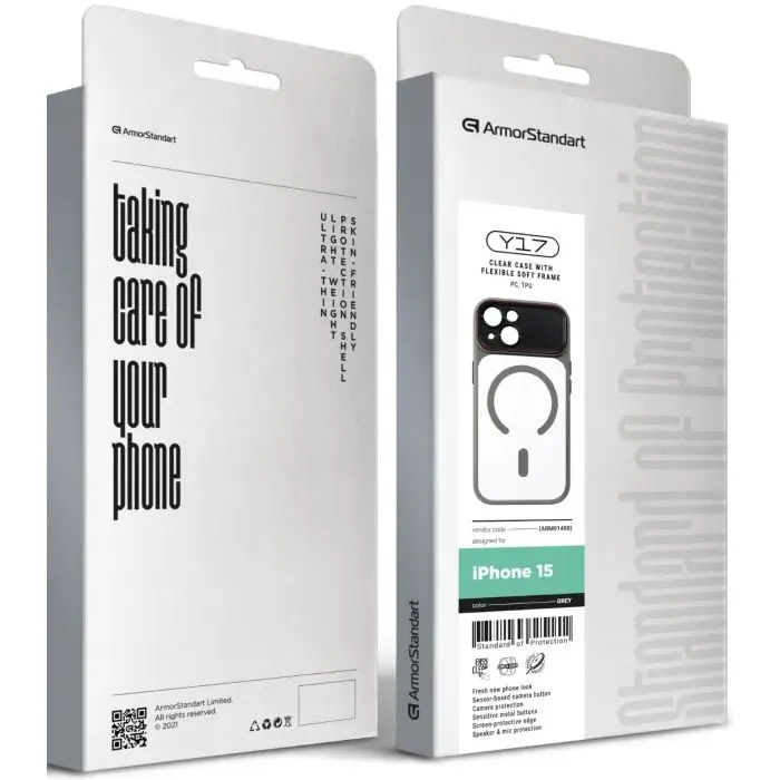 Чохол до мобільного телефона Armorstandart Y17 MagCase Apple iPhone 15 Grey (ARM91488) зображення 3