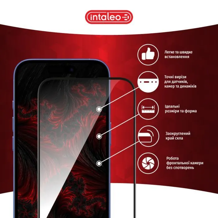 Скло захисне Intaleo Full Glue ESD Apple iPhone 16 Black (1283126594700) зображення 3