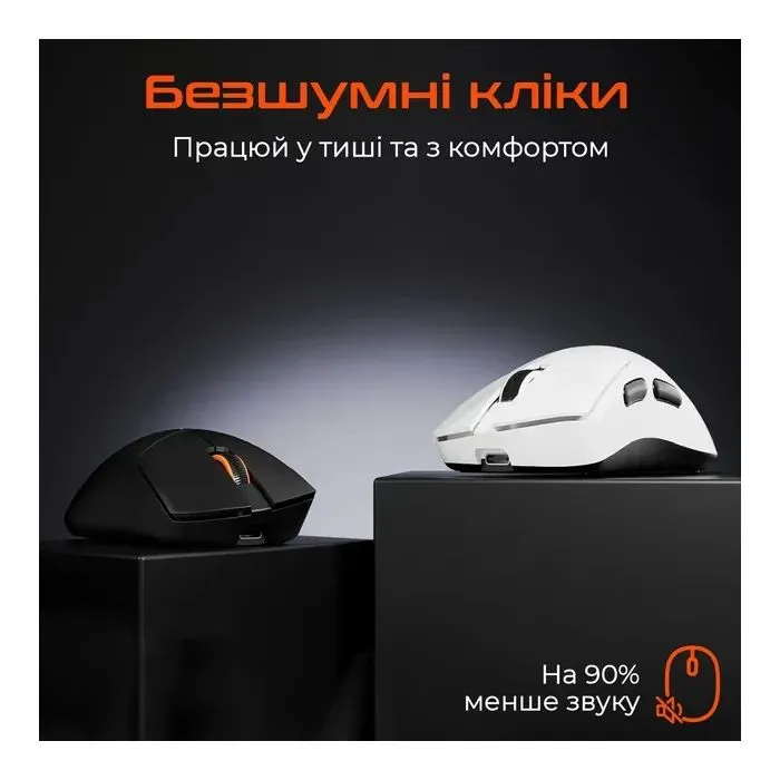 Мишка Meetion MT-GW13-B Wireless/Bluetooth/USB White (MT-GW13-B) зображення 3