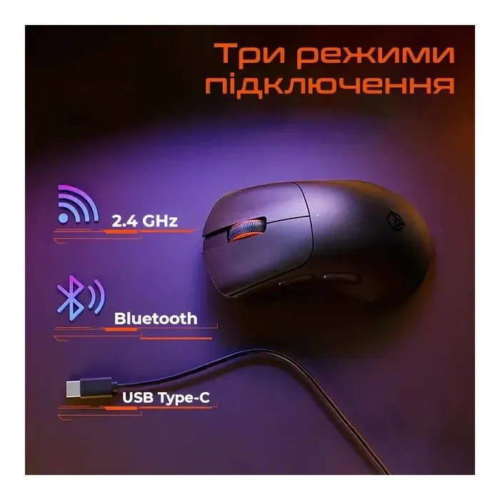 Мишка Meetion MT-GW13-B Wireless/Bluetooth/USB White (MT-GW13-B) зображення 4