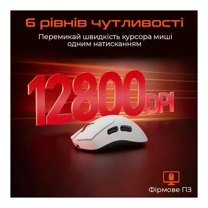Мишка Meetion MT-GW13-B Wireless/Bluetooth/USB White (MT-GW13-B) зображення 5