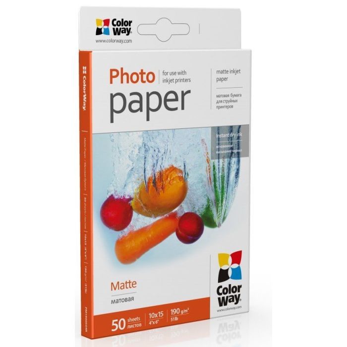 Фотопапір ColorWay 10x15 190г matte, 50с (PM1900504R) зображення 2