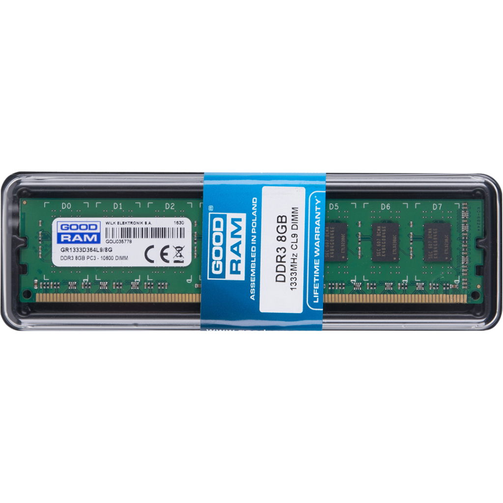 Модуль пам'яті для комп'ютера DDR3 8GB 1333 MHz Goodram (GR1333D364L9/8G) зображення 5