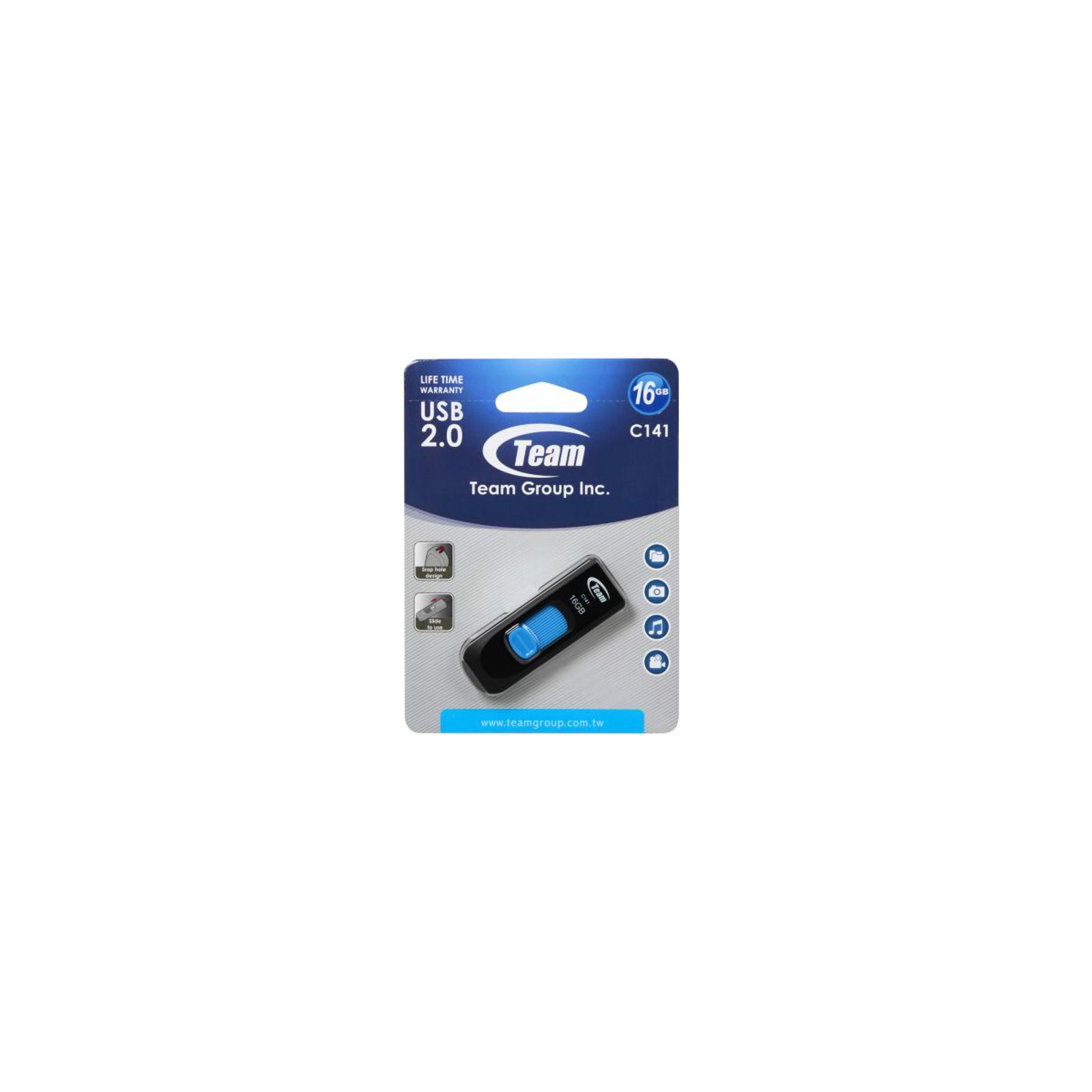 USB флеш накопичувач Team 16GB C141 Blue USB 2.0 (TC14116GL01) зображення 5