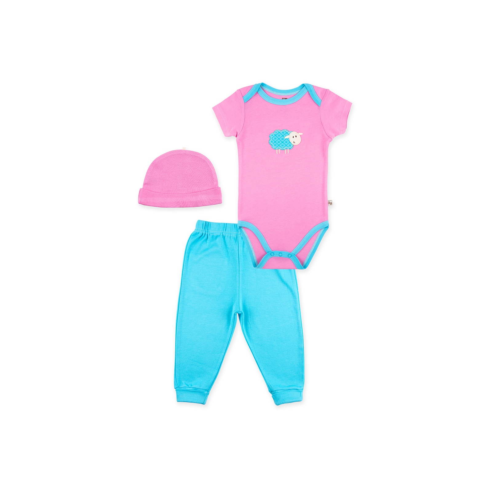 Набір дитячого одягу Luvable Friends з бамбука для дівчаток: боді, штанці і шапочка (68360.6-9)