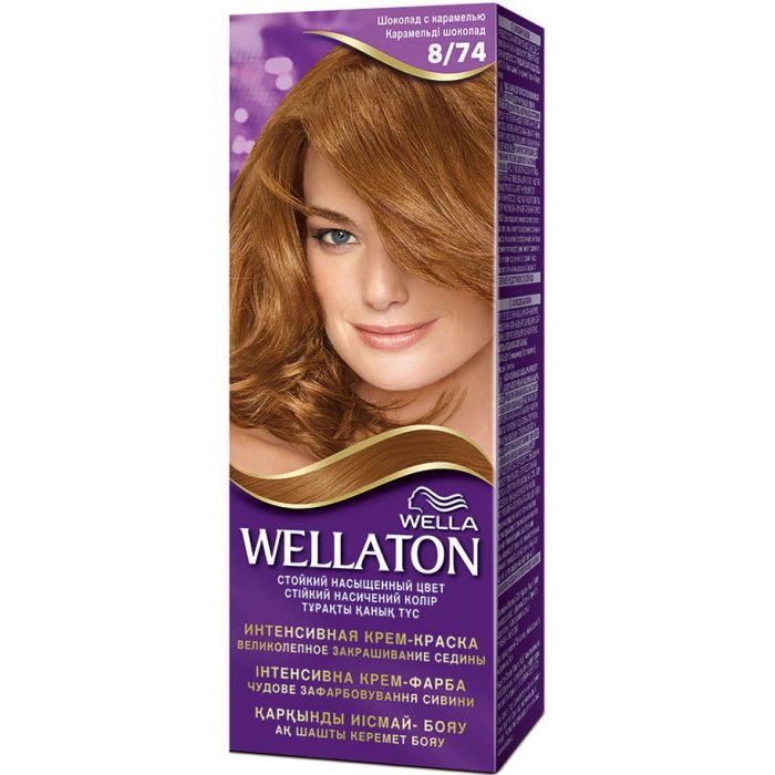 Краска для волос Wellaton 8/74 Шоколад с карамелью (4056800621194/4056800620111)