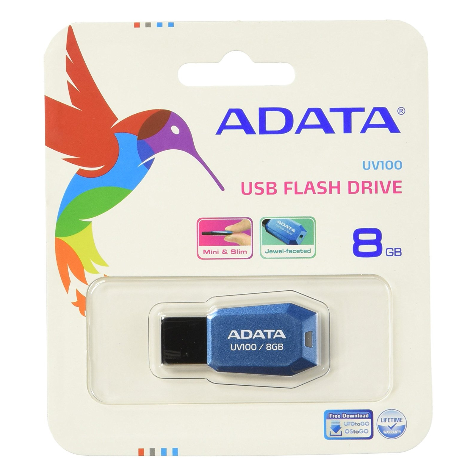 USB флеш накопитель ADATA 16Gb UV100 Blue USB 2.0 (AUV100-16G-RBL) изображение 3