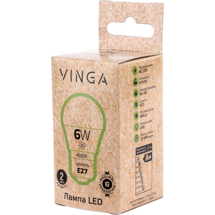 Лампочка Vinga VL-G45E27-64L зображення 4