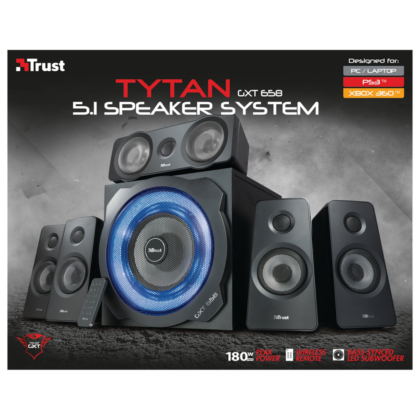 Акустична система Trust GXT 658 Tytan 5.1 Surround Speaker System (21738) зображення 3