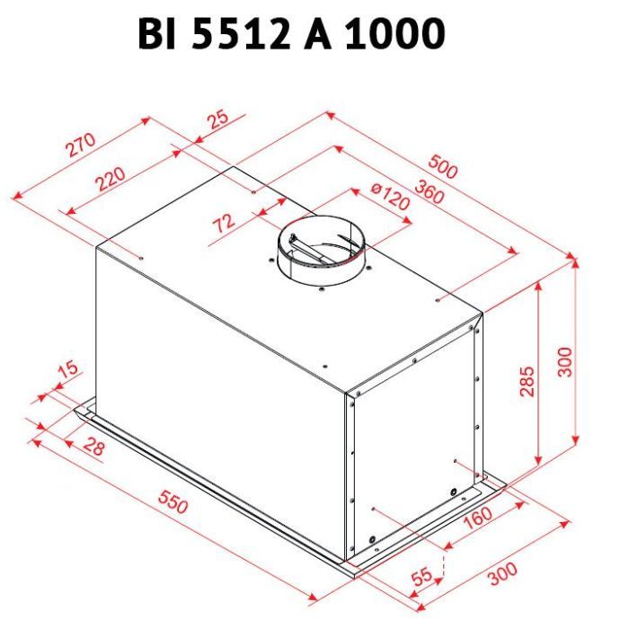 Витяжка кухонна Perfelli BI 5512 A 1000 I LED зображення 6
