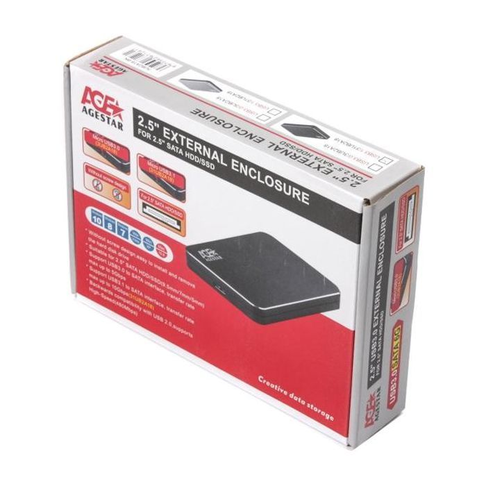 Карман внешний AgeStar 2.5", USB3.1, черный (31UB2A18 (Black)) изображение 4