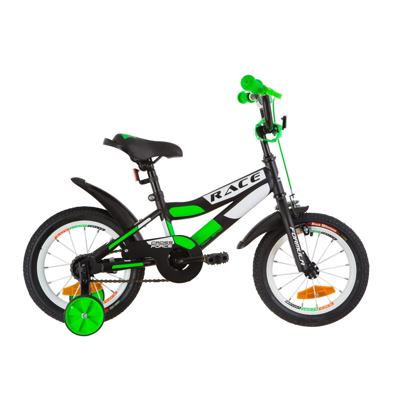 Детский велосипед Formula 14" RACE рама-8,5" 2019 черно-салатовый (OPS-FRK-14-003)