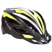 Фото - Шлем велосипедный Шолом Velotrade с козырьком СIGNA WT-068 черно-бело-салатовый L (58-61см)