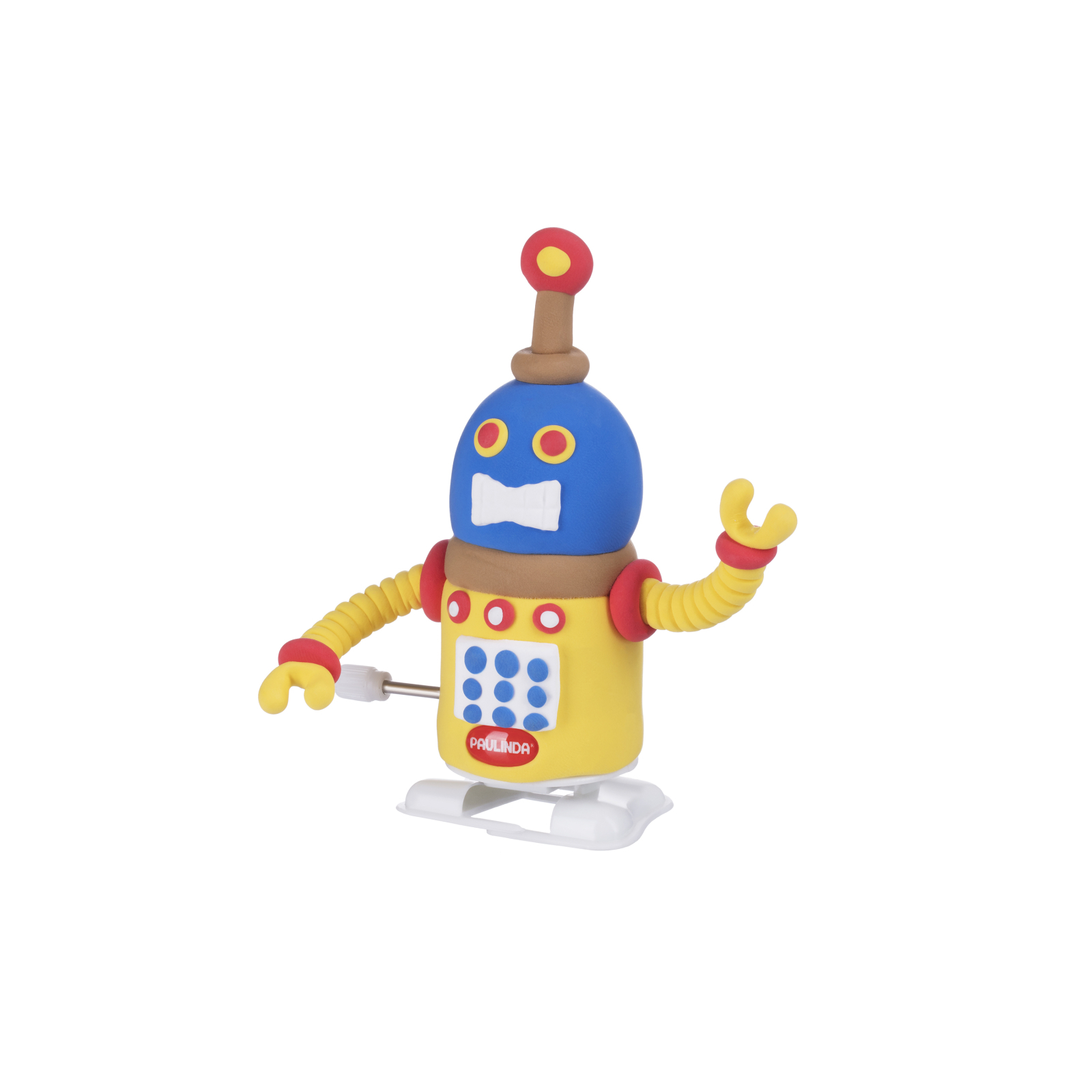 Набор для творчества Paulinda Super Dough Robot заводной механизм (шагает), желтый (PL-081178-2)