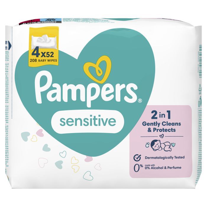 Детские влажные салфетки Pampers Sensitive 52 шт (8001841041391) изображение 2