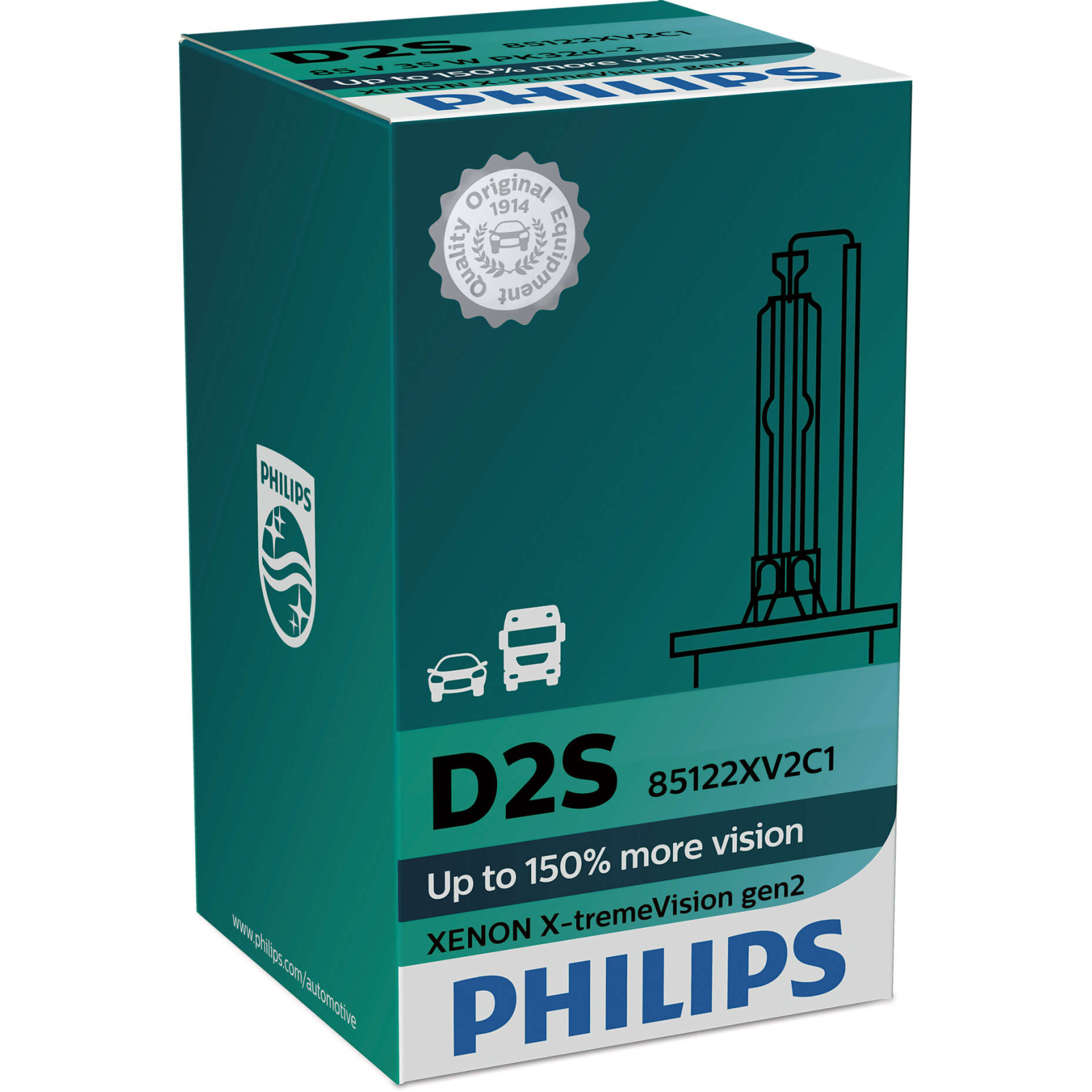 Автолампа Philips D2S X-tremeVision +150%, 1шт (85122XV2C1) изображение 4