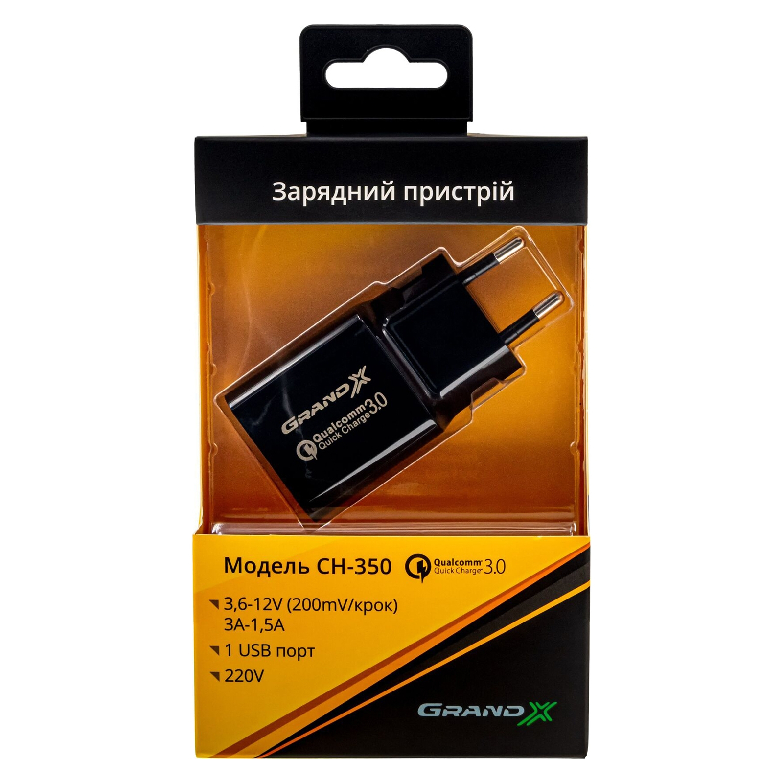Зарядний пристрій Grand-X QС3.0 + cable USB -> micro USB, Cu, 1m (CH-350BM) зображення 4