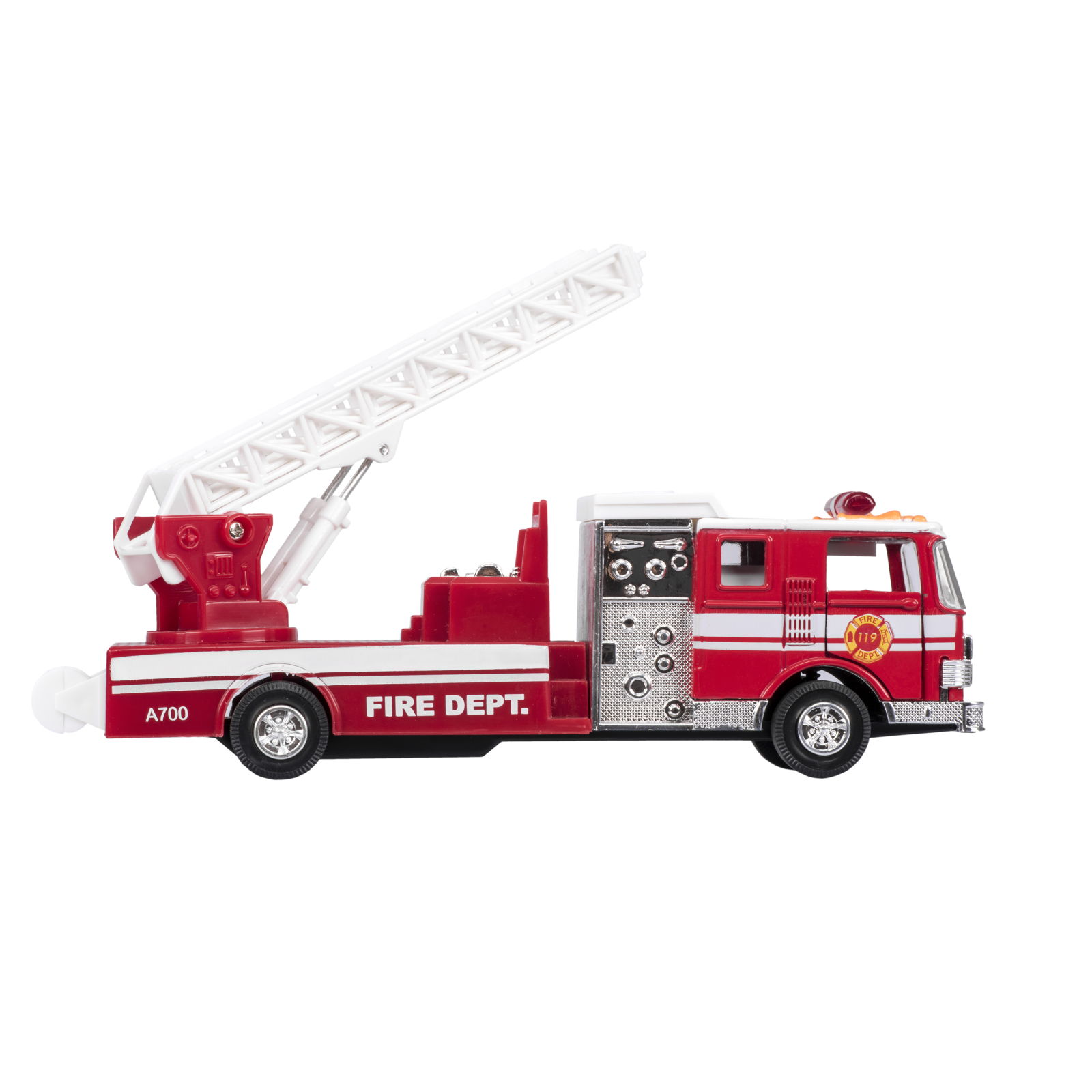 Машина Goki металлическая Пожарная машина лестница красная (12115G-2)