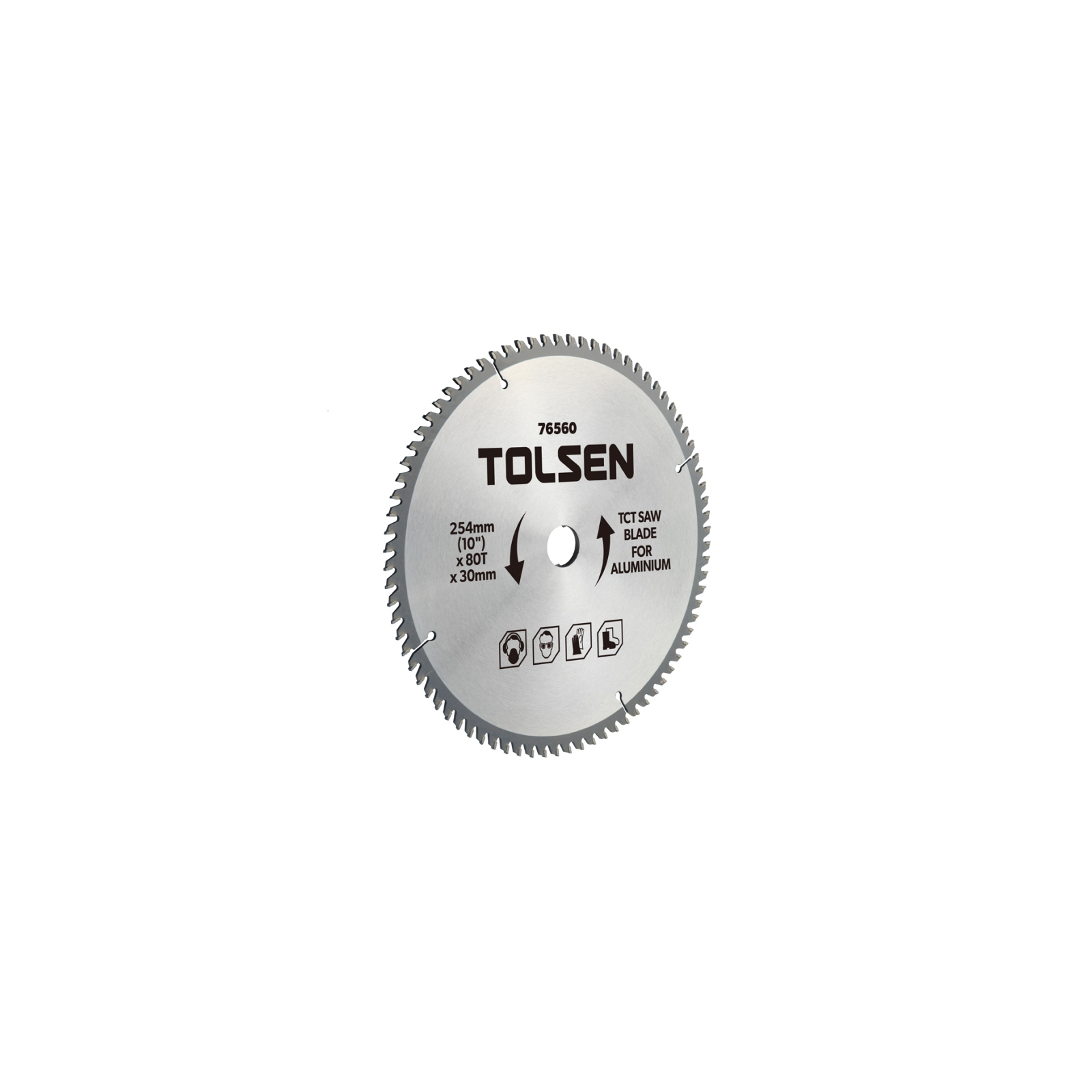 Диск пильный Tolsen пильный с ТВС напайками по алюминию 254х80Т*30мм (76560)