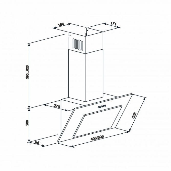 Витяжка кухонна Eleyus VERTICAL 470 50 BL зображення 12